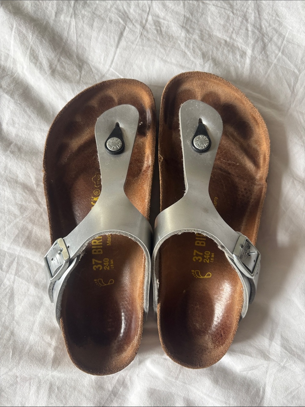 Birkenstock Gizah Birko-Flor in Silver, 37 - Picture 2 of 8